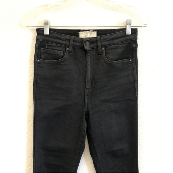 Free People We The Free Stella Raw Hem Coated Skinny Jean Size 27 Black Women's - Picture 3 of 8